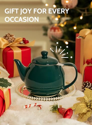 Teapots for Tea (Dark Green / 27oz (with infuser))