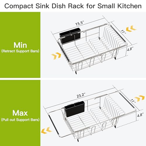 Dish Drying Rack in Sink (Silver / For 12"-30"w Sink)