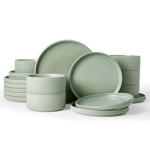 Star Plates and Bowls Sets (Matte Sage Green)