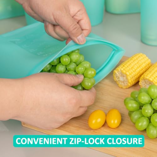 Reusable Food Bags (Aqua | M+S+XS | 12 Pack)