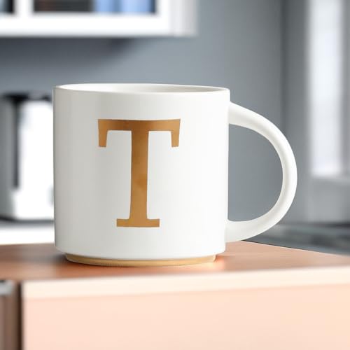 Monogram Ceramic Mugs (gold-T)