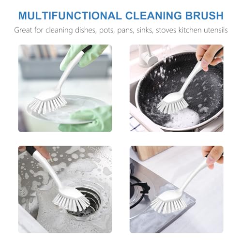 Dish Brush with Handle (Black-white / 2 pack)