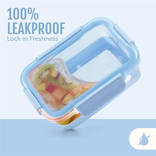 Duraglass Refresh 3.4 Cup Meal Prep Containers (Halogen Blue with Boot / 3.4 Cup)