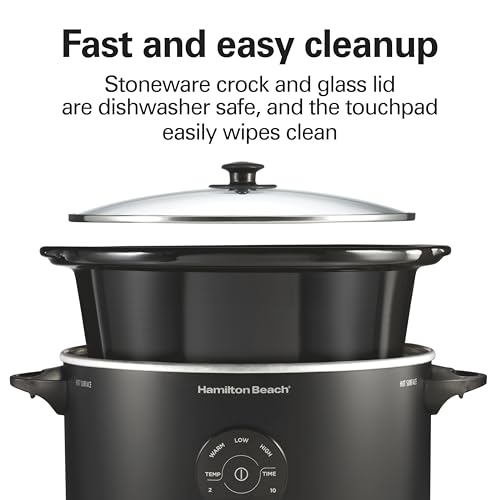 6 Quart Set & Forget Programmable Slow Cooker (6 Quarts, 15 Cooking Options, Black)