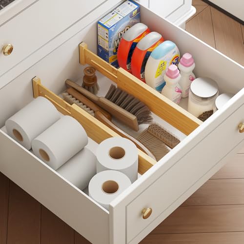 Bamboo Expandable Drawer Dividers (Natural / 3''H, 13.3''-19''L)