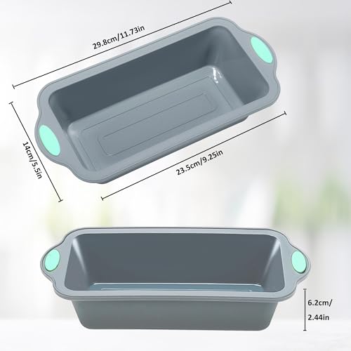 9 Inch Silicone Bread and Loaf Pan (2-Pack 9-Inch Bread Pan / Light Grey)