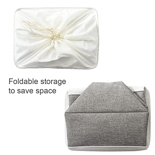 Storage Baskets for Organizing (White&Grey / 3PCS/X Large -17.7Lx13.8Wx9.8H)