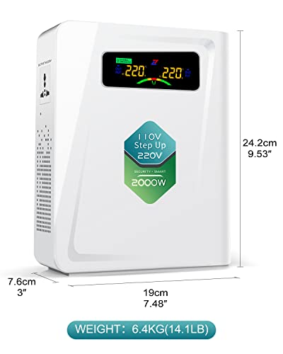 Step Up Transformer 110v to 220v 2000w Voltage Converter (Step Up / 2000W)