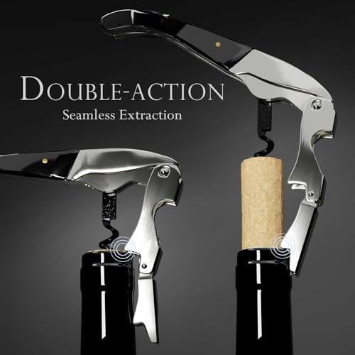 Zero Resistance THE HELIX Elite Corkscrew Silent Wine Bottle Opener Waiters Corkscrew Wine Key_Vol.2 (6 Coil_Black)