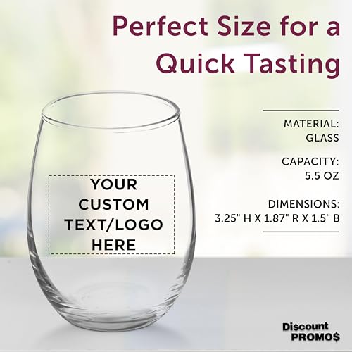 Custom Stemless Wine Glasses by ARC 5.5 oz Set of 12 (100 Count)
