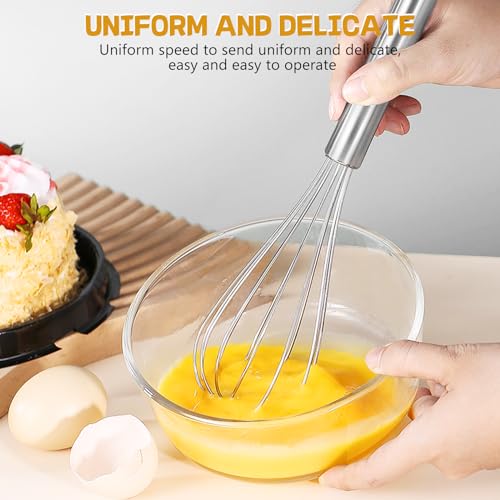 Stainless Steel Whisk Set 8" + 10" Semi (Silver-set / 2 Piece)
