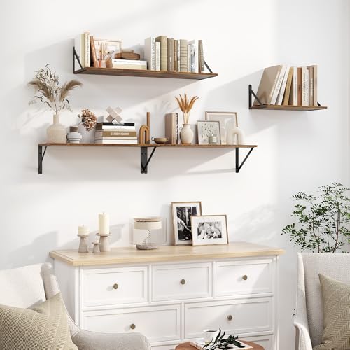 Deep Floating Shelves for Wall (Rustic Brown / 36 Inch)