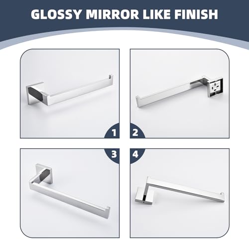 Bathroom Towel Holder (Square - Polished Chrome)