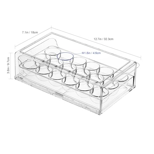 Egg Container for Refrigerator BPA Free Refrigerator Organizer Bins