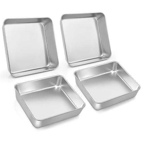 4 PCS 9 x 9 Inch Square Baking Cake Pan (9'' x 9'')