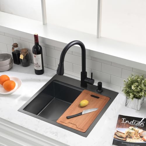 20 inch Black Drop in Bar Sink (20"L x 19"W x 10"D / Black（20*19 ）)