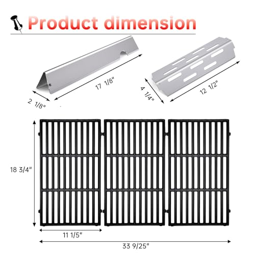 Cast Iron Grill Grates Flavorizer Bars Parts for Weber Genesis 2 E (silver 4)