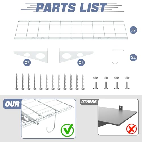 2 Pack Garage Wall Shelves (White / 12*48inch)