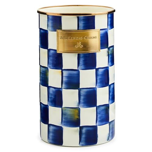 Enamel Utensil Holder (Royal Check)