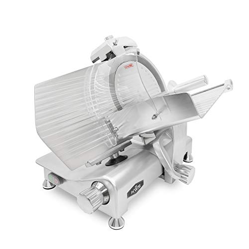 MS 12ES Commercial 420W Electric Meat Slicer (Matt Silver)
