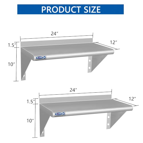 HARDURA Stainless Steel Shelf 12" X 24" (12" x 24"-2 PACKS)