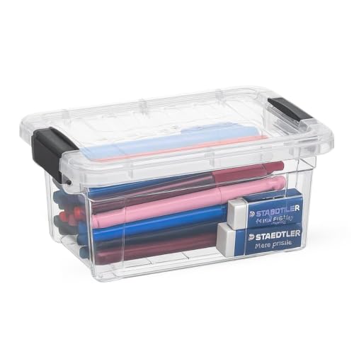 1.85 Quart Clear Plastic Storage Boxes with Lids (1.85 Quart)
