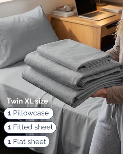 Twin XL 3 Piece Sheet Set (40 - Heathered Grey / Twin XL)