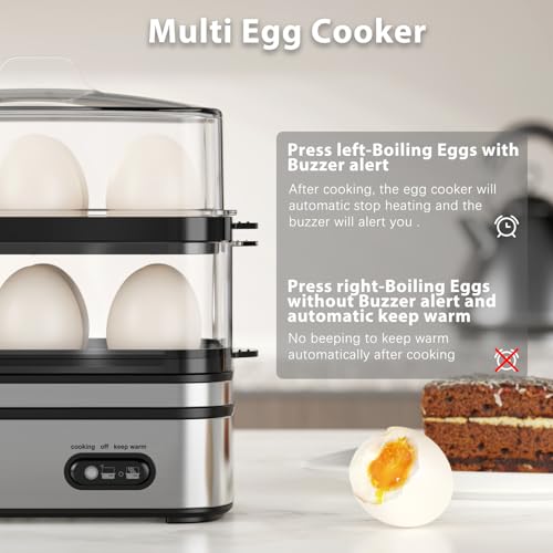 Rapid Egg Cooker Electric 12 Eggs Capacity (Silver)