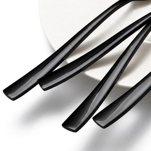 8 Piece Black Spoons Set (Black / 8.1 Inch)