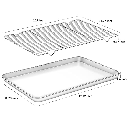 Baking Sheet with Rack Set [2 Sheets + 2 Racks] (17.3 inch)