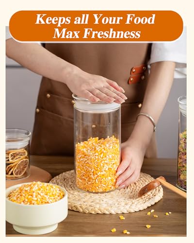 Glass Canisters with Airtight Lids (Clear / 9-50oz 2Pack)