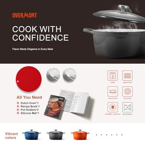 Enameled Cast Iron Dutch Oven (5.5 Quart / Stone Grey)