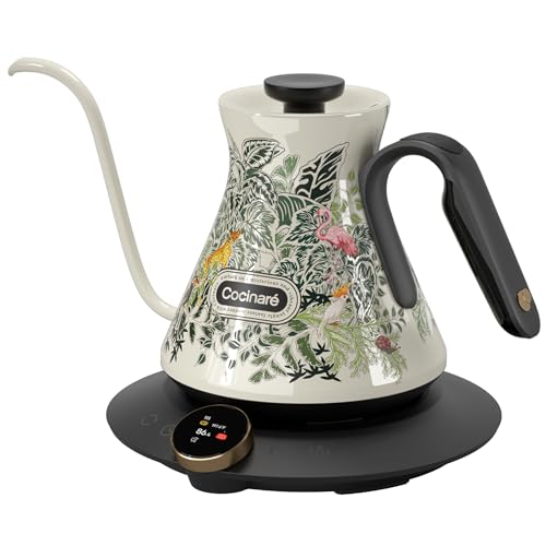 Color Changing Gooseneck Electric Kettle for Precision Brewing (Jungle)