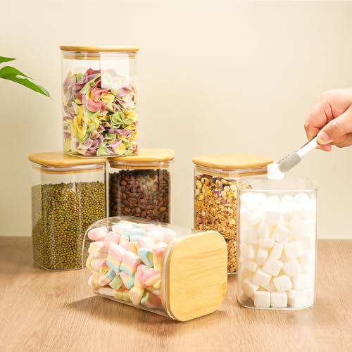 6 Pack Glass Pantry Storage Jars