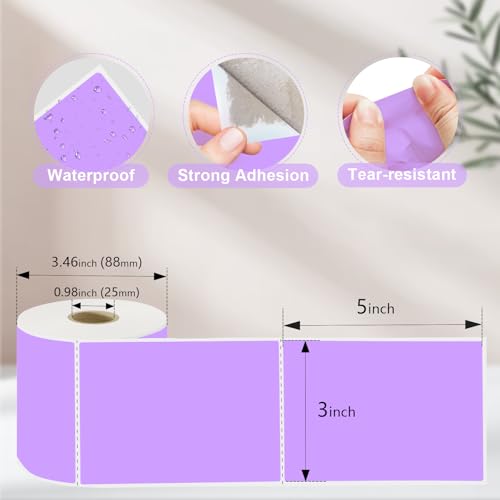3 X 5 Inch Printable Waterproof Rectangle Color Coding Labels