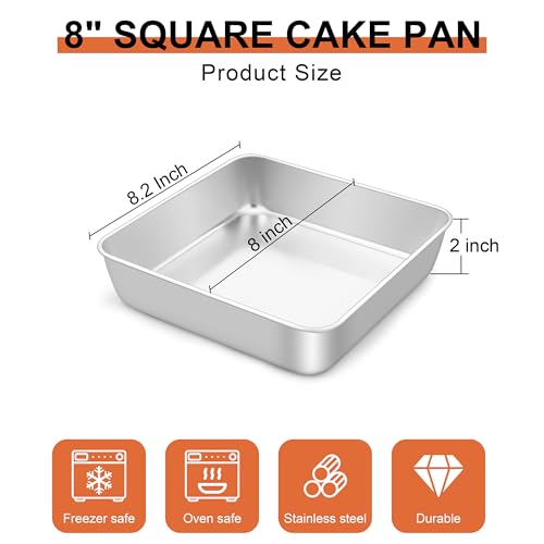 8 x 8 Inch Square Cake Pan (8'' x 8'')