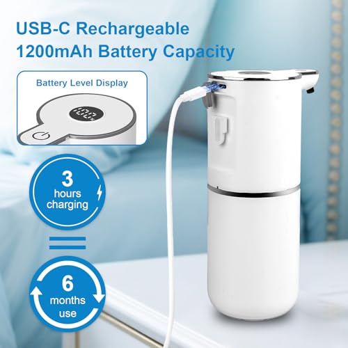 2 Pack Automatic Foaming Soap Dispenser Touchless (2 Pack- White / Foam)