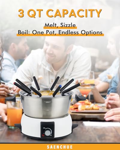 Electric Fondue Pot Set for Cheese & Chocolate