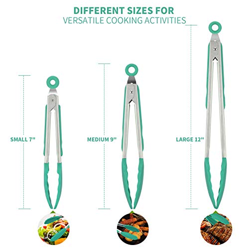 Kitchen Tongs for Cooking ((02) Aqua Sky)