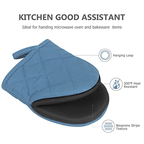 1 Pair Short Oven Mitts (Bule)