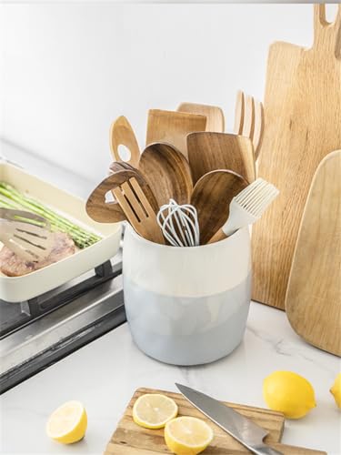Utensil Holder (White & Blue)