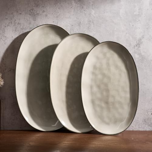 Serving Platters Set of 3 Sizes (Light khaki)