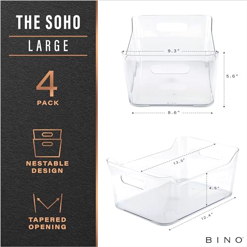 Plastic Organizer Bins (Clear / Large)