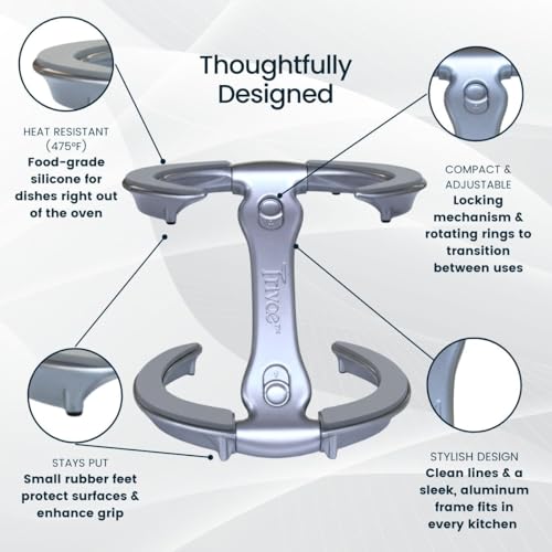 Pot Lid Holder While Cooking (Silver Frost)
