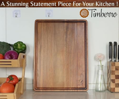 Acacia Wood Cutting Board (20"L x 15"W)
