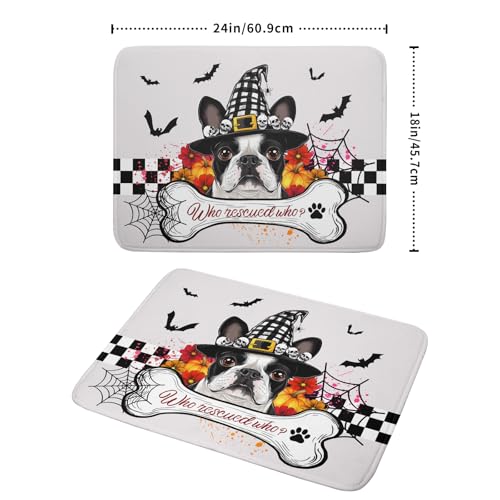 Dish Drying Mat for Kitchen Counter (Halloween Dog 623 / 24" x 18")
