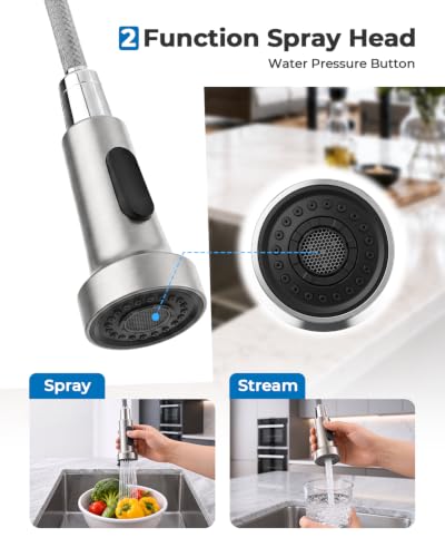 Utility Sink Faucet with Sprayer and Soap Dispenser (Brushed Nickel)