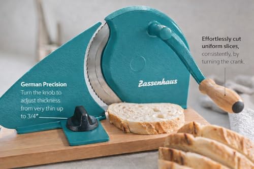 Original Classic Adjustable Bread Slicer for Uniform Slices (11.75" x 8" x 4.7" / Water Blue)