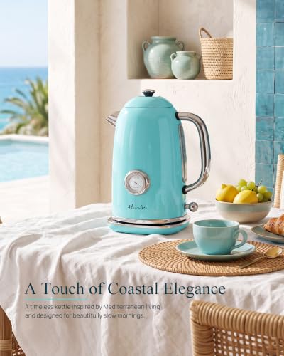 61oz Electric Kettle with Thermometer (Coastal Blue)