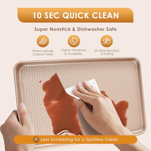 Baking Sheet Pan Set of 3 (Textured Rose Gold)